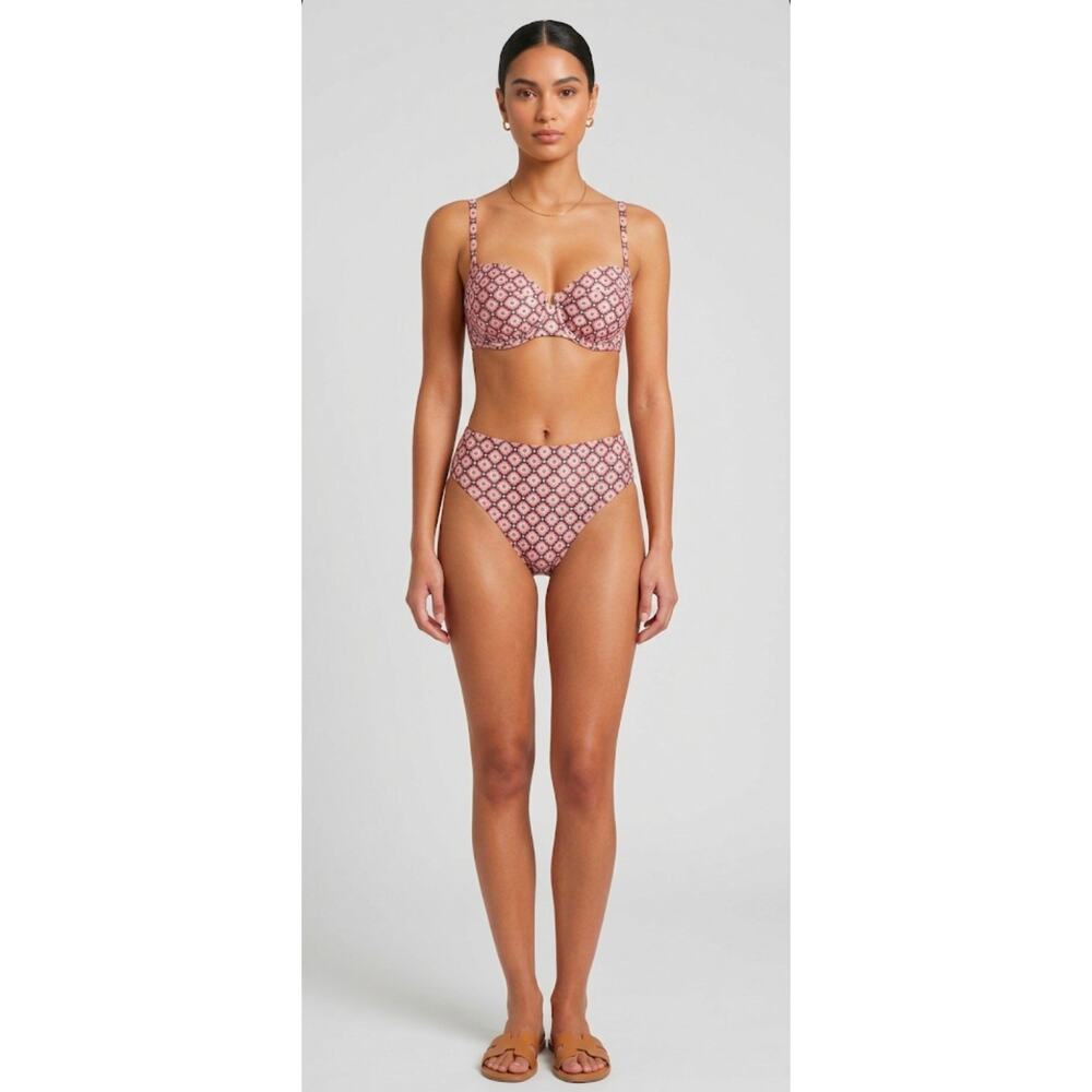 ◇36 MSRP $46 NWT SHADE & SHORE GEOMETRIC SUNBURST BALCONETTE SET ♡38D/L♡